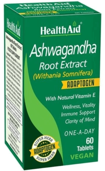 Health Aid Ashwagandha Root Extract за спокойна, енергийна и имунна поддръжка 60табулации