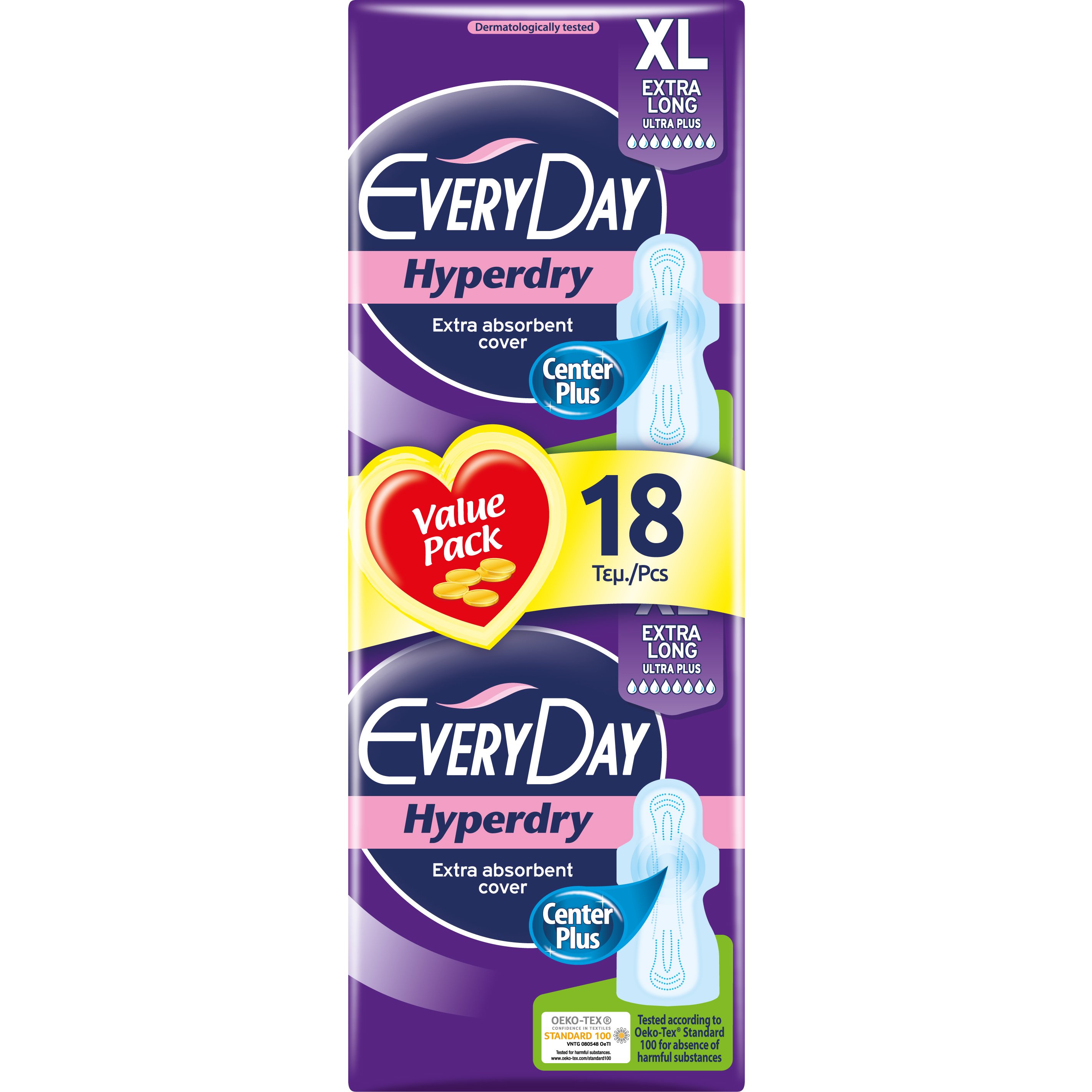 Every Day Hyperdry Extra Long XL Value Pack Изключително тънки салфетки ...